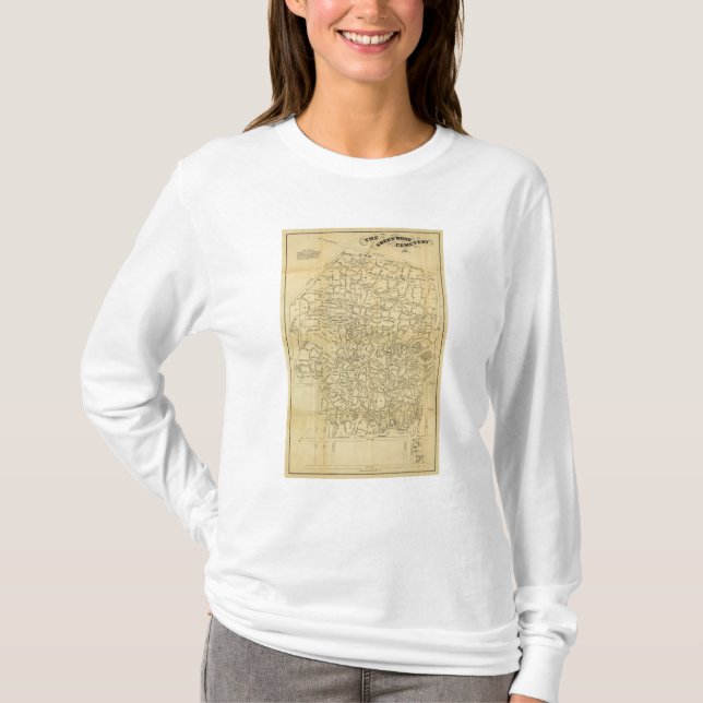 T-shirt Cimetière en bois vert (Devant)