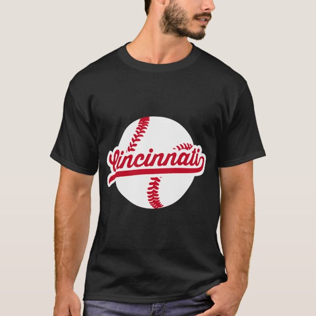T-shirt Cincinnati Baseball Ohio Pride Love City Red (Devant)