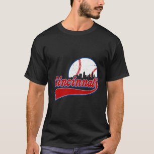 T-shirt Cincinnati City Downtown Skylines Fans de baseball