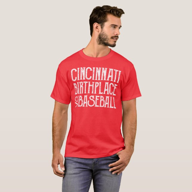 T-shirt Cincinnati : Lieu de naissance de base-ball (Devant entier)