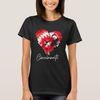 T-shirt Cincinnati Tie Dye Baseball Heart Baseball Fans 4