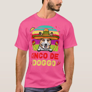 T-shirt Cinco de Doggo Corgi Chien pour Cinco de Mayo Somb