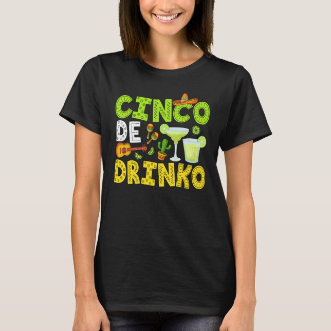 T-shirt Cinco De Drinko Margarita Cinco De Mayo Fiesta Par (Devant)