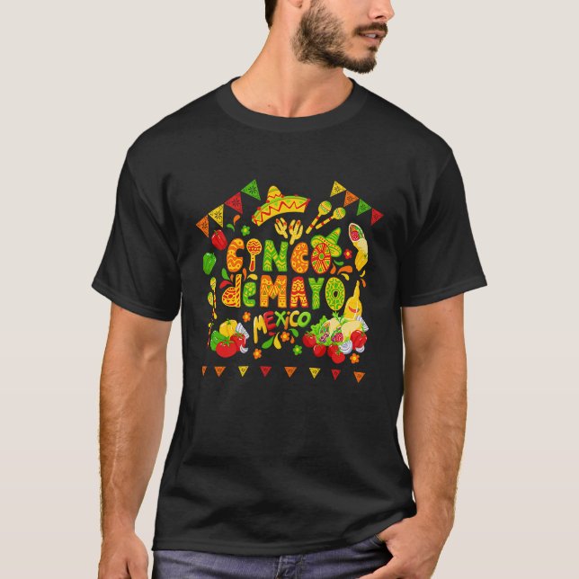 T-shirt Cinco De Mayo Burritos  Mexico Tacos and Avocado   (Devant)