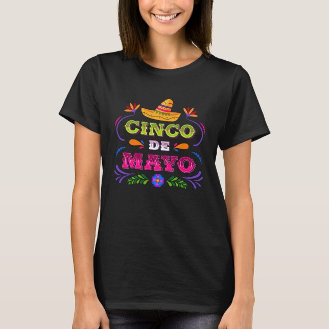 T-shirt Cinco De Mayo Burritos  Mexico Tacos and Avocado   (Devant)