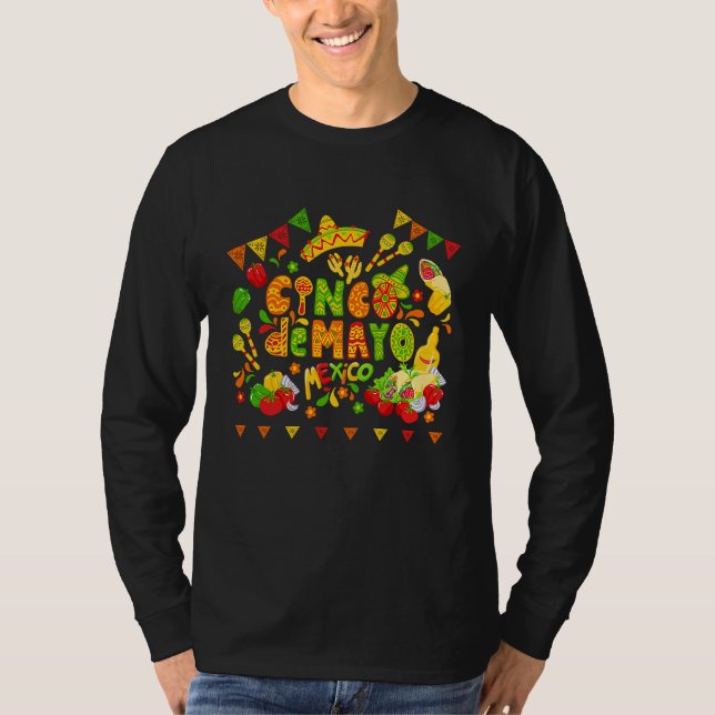 T-shirt Cinco De Mayo Burritos  Mexico Tacos and Avocado   (Devant)
