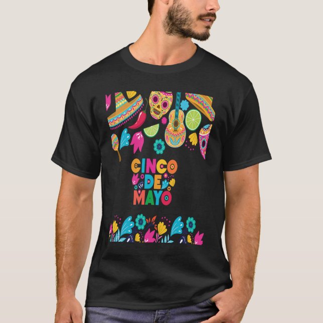 T-shirt Cinco De Mayo Burritos  Mexico Tacos and Avocado   (Devant)
