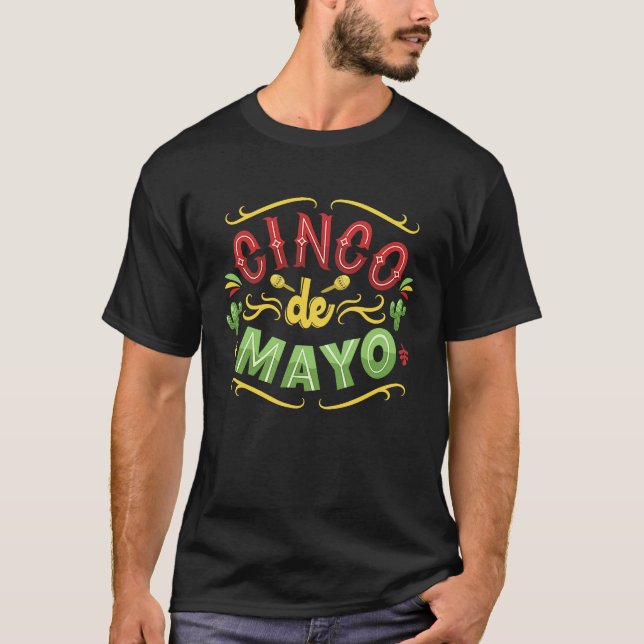 T-shirt Cinco De Mayo Burritos  Mexico Tacos and Avocado   (Devant)