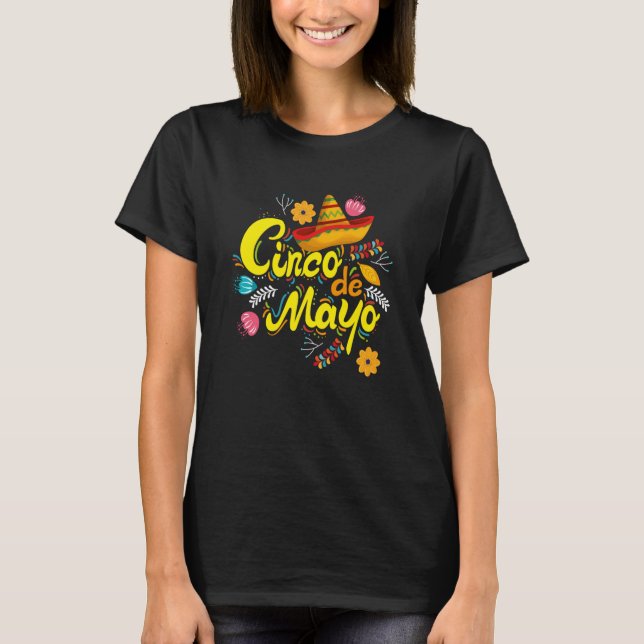 T-shirt Cinco De Mayo Burritos Mexico Tacos and Avocado  2 (Devant)