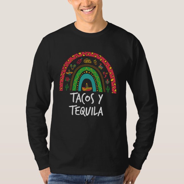 T-shirt Cinco De Mayo Cute Rainbow Mexican Fiesta Tacos y  (Devant)