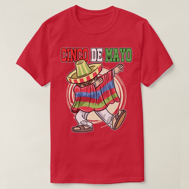 T-shirt Cinco De Mayo Dabbing Mexicain Poncho (Design devant)