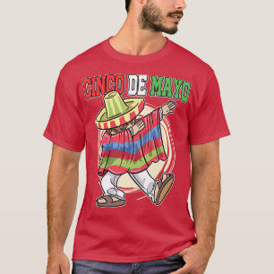 T-shirt Cinco De Mayo Dabbing Mexicain Poncho