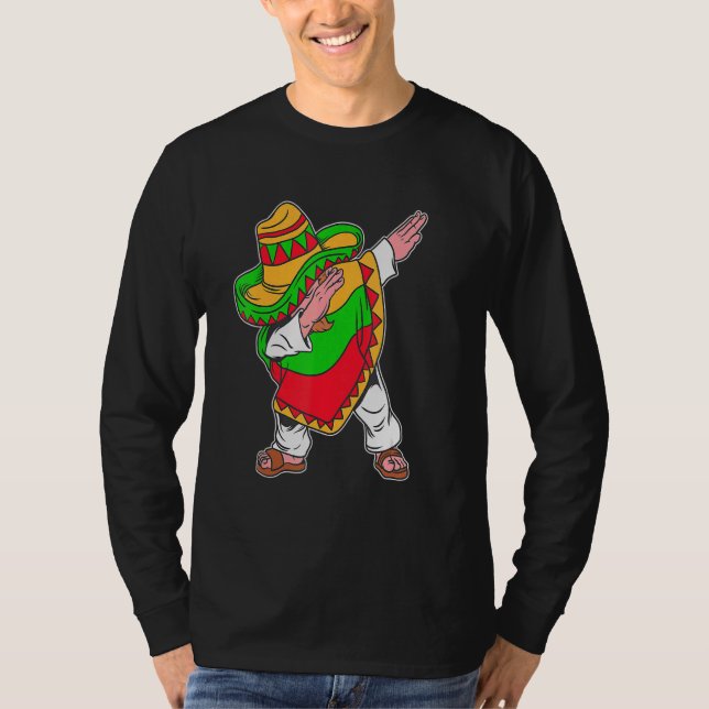 T-shirt Cinco De Mayo Dabbing Poncho Sombrero Dab Mexicain (Devant)