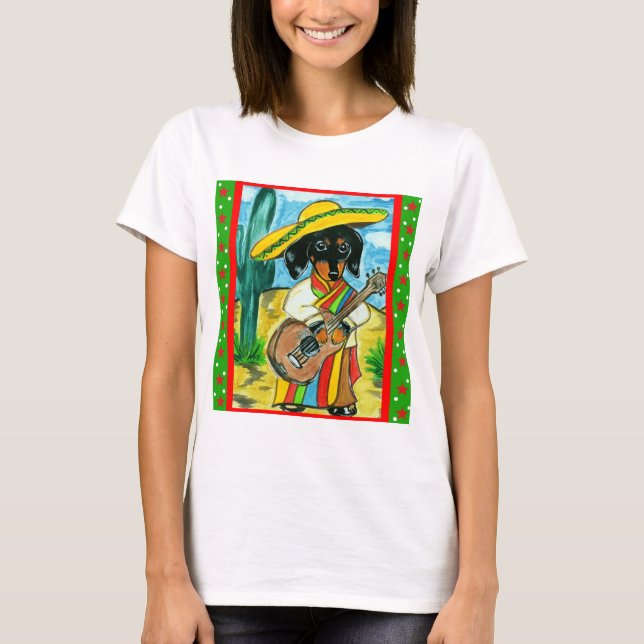 T-shirt Cinco de Mayo Dachshund (Devant)