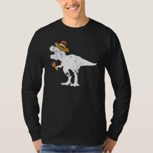 T-shirt Cinco De Mayo Dinosaur Sombrero Costume Pour Homme
