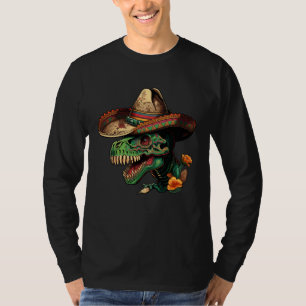 T-shirt Cinco de mayo Dinosaure mexicain Crâne de sucre av