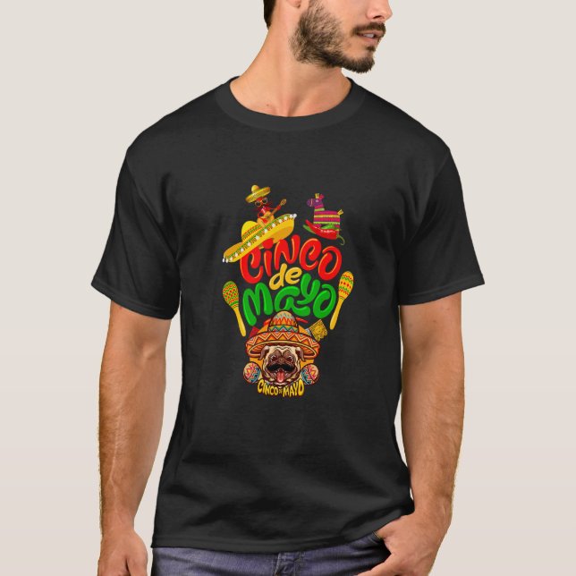 T-shirt Cinco de Mayo dogs style (Devant)