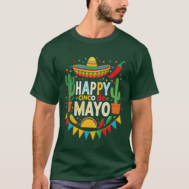 T-shirt Cinco de Mayo Fiesta mexicaine pour tous (Devant)