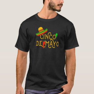 T-shirt Cinco De Mayo Fiesta Sombrero Chili Pepper Mexicai