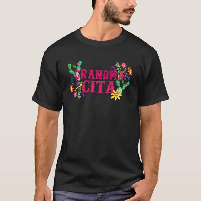 T-shirt Cinco De Mayo Grandma Cita Florale Fiesta Mexicain (Devant)