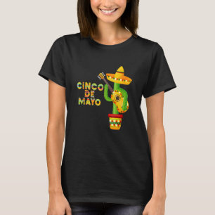T-shirt Cinco De Mayo Mexicaine Sombrero Et Cactus Guitare