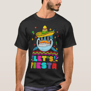 T-shirt Cinco De Mayo Mustache Shark In Sombrero Fie