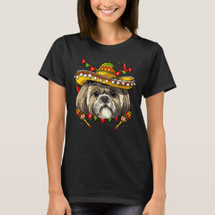 T-shirt Cinco De Mayo Shih Tzu Hommes Femmes Enfants Sombr
