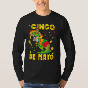 T-shirt Cinco De Mayo Sombrero Tacosaurus T-Rex Dinosaur L