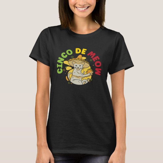 T-shirt Cinco de Meow Cat  Mexico Pride Mexican Cinco De M (Devant)
