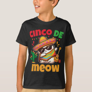 T-shirt Cinco De Meow Dabbing Amoureux des chats Mexicain 