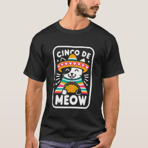 T-shirt Cinco de Meow Drôle Amateur de Chat Mexicain