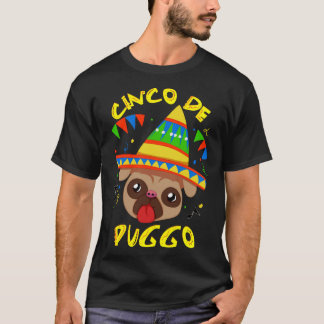 T-shirt Cinco De Puggo Cinco De Mayo Carlin Chien Classiqu