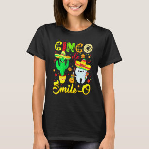 T-shirt Cinco De Sourire O Dentiste  Cactus Dent Mexicain