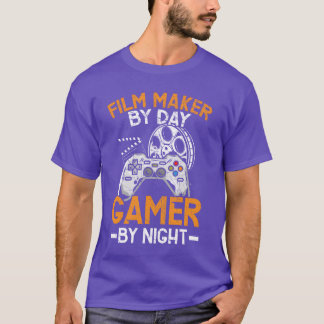 T-shirt Cinéaste Par Joueur De Jour Par Jeu De Nuit