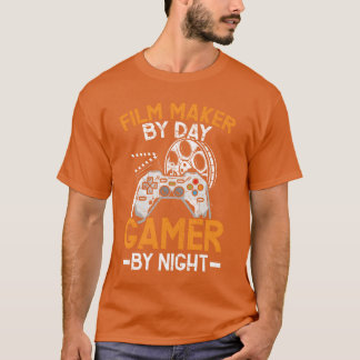 T-shirt Cinéaste Par Joueur De Jour Par Jeu De Nuit