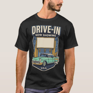 T-shirt Cinéma Drive-In Américain Rétro Vintage