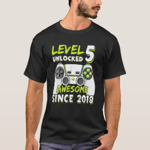 T-shirt Cinq 5ans Anniversaire Garçon Gamer 5e 5 ans Anniv