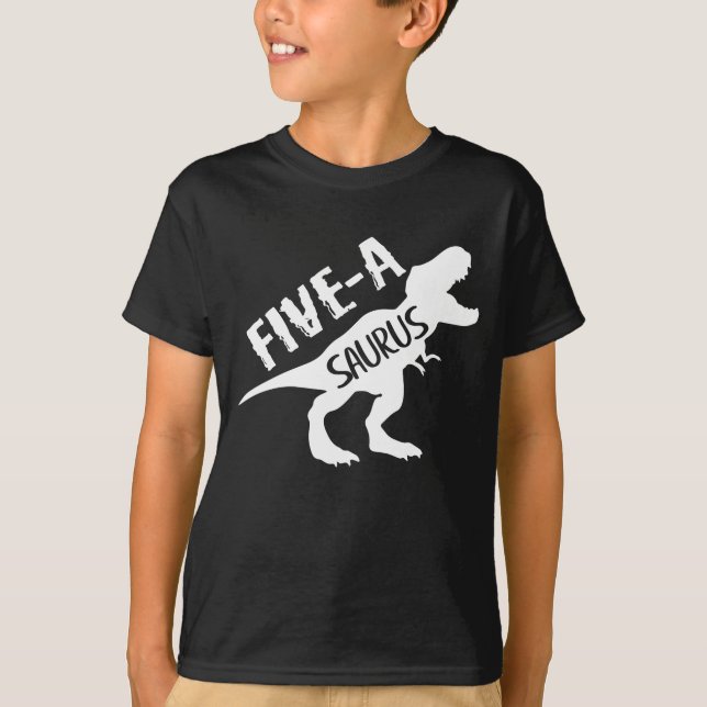 T-shirt Cinq-A-Saurus Dinosaur 5e anniversaire (Devant)