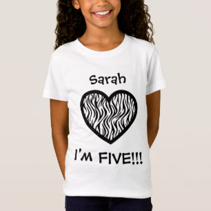 T-Shirt Cinq ans de 5ème anniversaire de coeur noir V033N