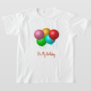 T-shirt Cinq ballons d'anniversaire C'est ma coutume d'ann