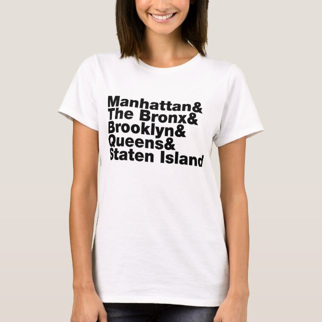 T-shirt Cinq Boroughs ~ New York City (Devant)