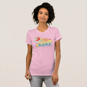 T-shirt cinq cafés et une pièce en t de femmes de livre