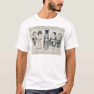 T-shirt Cinq caricatures de la fonte d'un Français