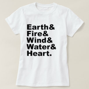 T-shirt Cinq Éléments Terre Feu Vent Eau & Cœur