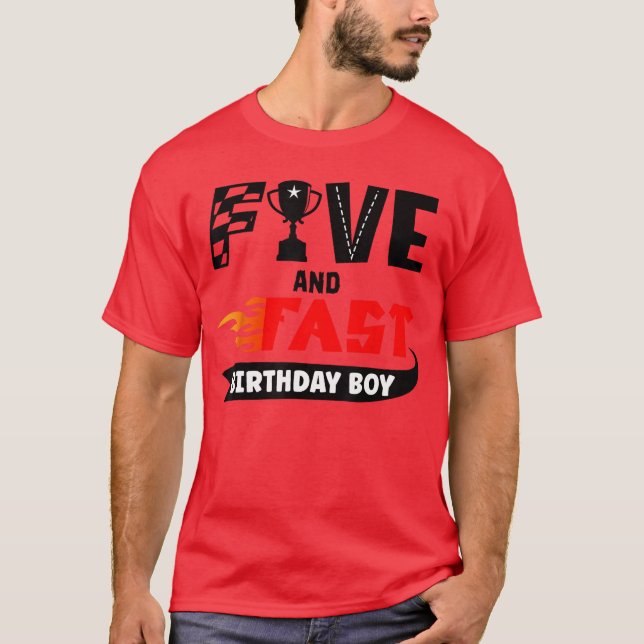 T-shirt Cinq et rapide Anniversaire Boy Race 5e Anniversai (Devant)