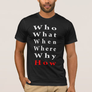 T-shirt Cinq W et comment