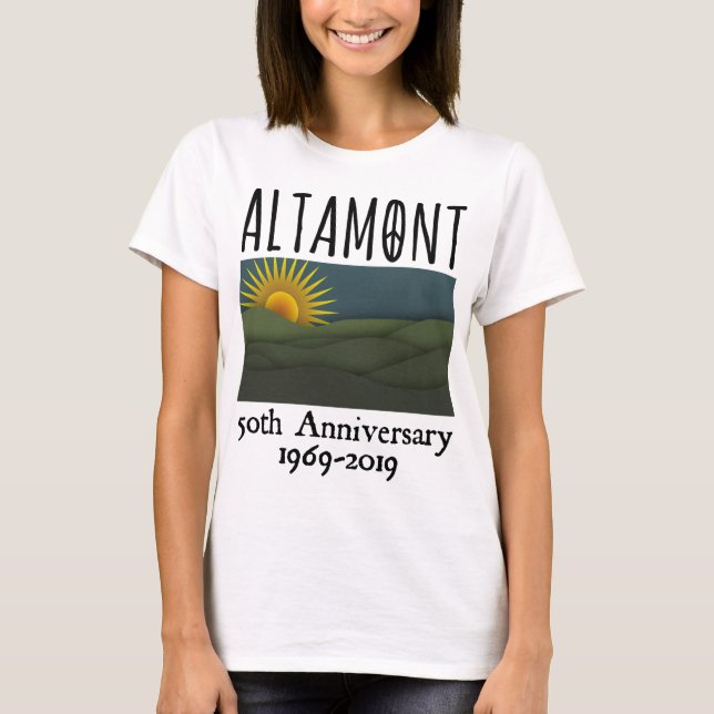 T-shirt Cinquante ans Altamont Speedway Free Concert 1969 (Devant)
