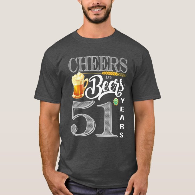 T-shirt cinquante-et-unième Acclamations et bières de (Devant)