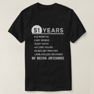 T-shirt cinquante-et-unième Chemise d'anniversaire cadeaux