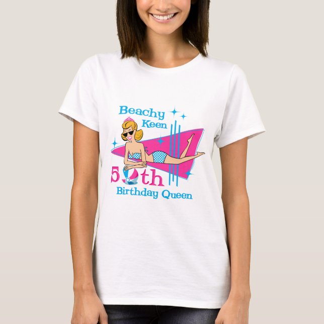 T-shirt Cinquantième anniversaire désireux pour la plage (Devant)